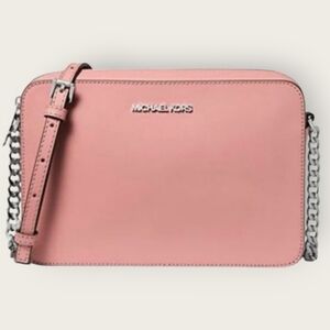 Michael Kors Pink Primrose Leather Crossbody Bag with Chain Strap